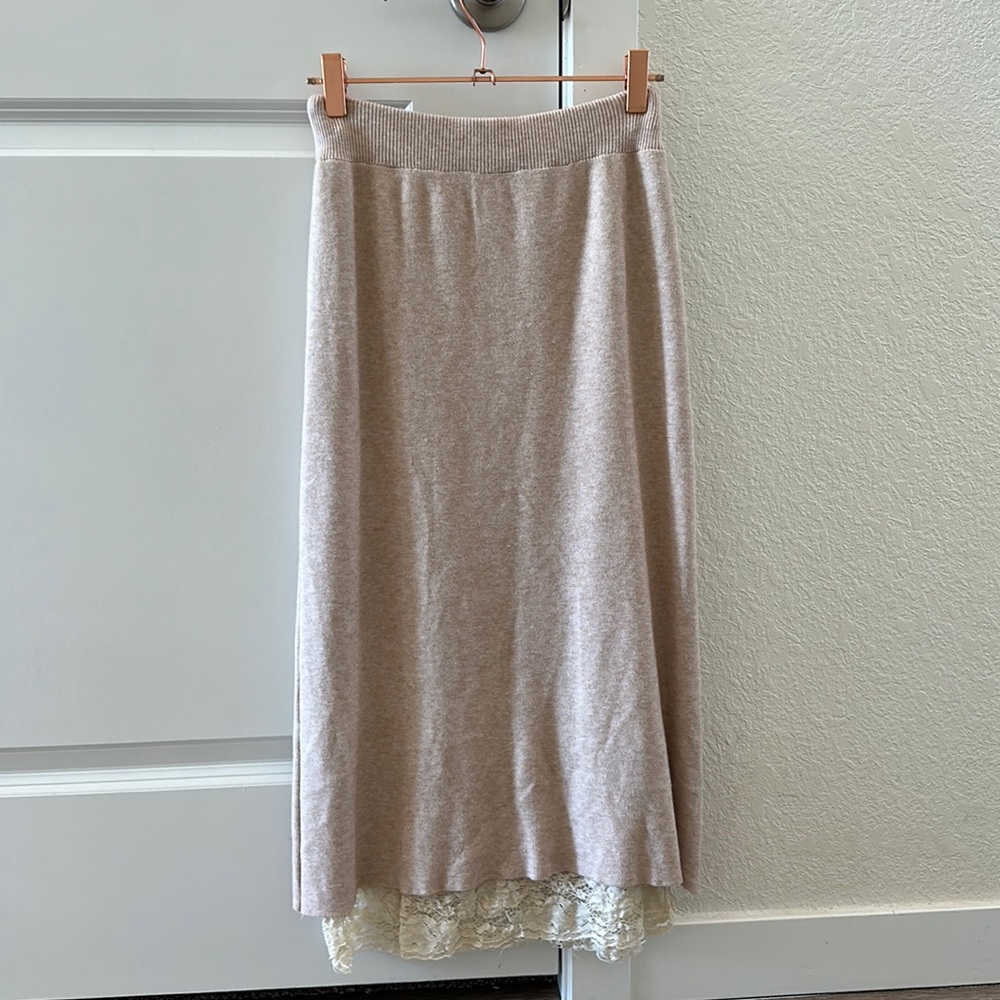 Jeolm Knit sweater midi skirt reversible nwot